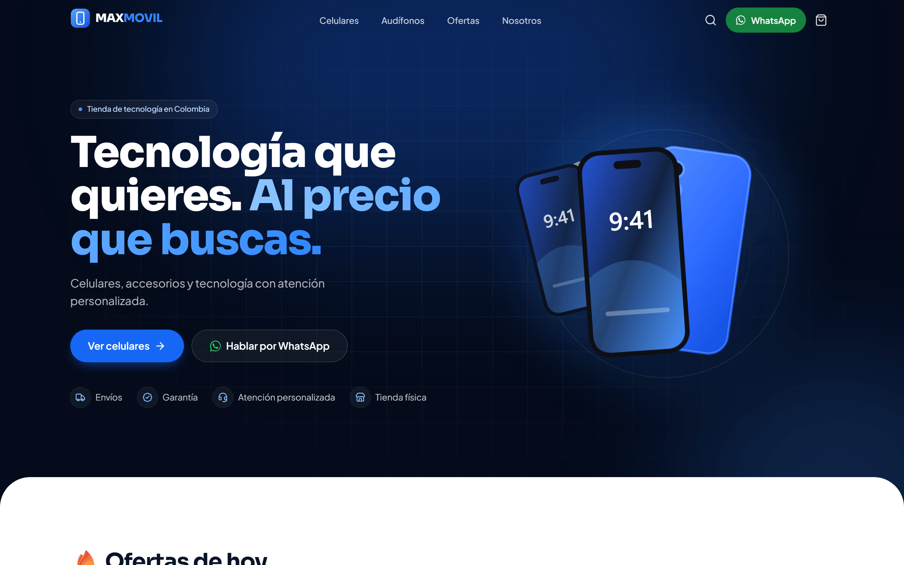 Página de inicio de MaxMovil